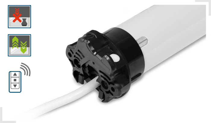 RILEVAMENTO OSTACOLI, PROGRAMMAZIONE AUTOMATICA DEI FINECORSA, RADIO E ANTENNA INTEGRATE RILEVAMENTO OSTACOLI, PROGRAMMAZIONE AUTOMATICA DEI FINECORSA, RADIO E ANTENNA INTEGRATE
